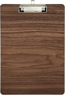 Walnut Planks Wood Decorative Clipboard Office School Standard A4 Letter Size Clipboards for Students Teachers Women Men Kids, Low Profile Clip, Size 9" x 12.5"