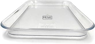 Prime Bakers and Moylders Multipurpose Unbreakable Plastic Serving Tray for Kitchen, Glass Tray Dining Serving Plate (14x10 Inch Round Corners)