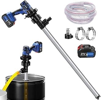 Electric Oil Barrel Pump, Fuel Drum Pump with 80-150L/min Suction, adjustable speed, 92cm tube length, diesel pump for Diesel/kerosene/hydraulic oil/education oil/non-corrosive liquid