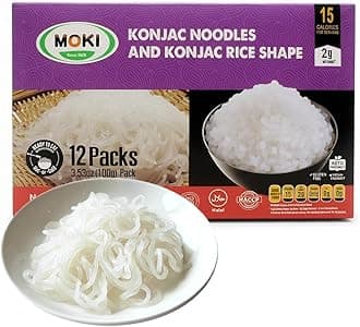 MOKI Odor-Free Konjac Noodles, 12 Pack - Authentic Thai Keto Pasta, Low Carb & Calorie Shirataki Spaghetti Alternative, Gluten-Free, Vegan, Zero Sugar, Ready to Eat, No Fishy Smell, Ideal for Weight Loss & Diabetic Diet (Drained weight 3.53 oz Each)