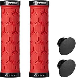 corki Mountain Bike Grips Lock On,Anti-Slip Shock Absorbing Bike Handlebar Grips