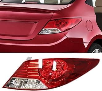 For 2012 2013 2014 Hyundai Accent Sedan Halogen Tail Light Rear Lamp Passenger Side Replacement Clear&Red Lens (Right Side)