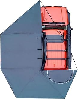 BAMACAR Naturnest Awning 270 Degree Driver Side Rooftop Awning for Jeep Van Truck SUV, Car Canopy for OVS Vehicle Moon Shape Overland All Top Roof Rack Batwing Awnings for Rooftop Tent Car Camping
