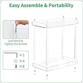 NPPLUS Acrylic Bathroom Counter Organizer, 2-Tier Tray Vanity Counter Organizer, Home Storage Holder for Makeup, Cosmetics & Perfume