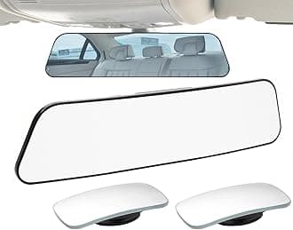 Rear View Mirror, Universal Rearview Mirror, Car Interior Clip-On Wide Angle Rear View Mirror to Reduce Blind Spot Effectively for Car SUV Trucks – Convex – Clear (2 Pack Blind Spot Mirror)