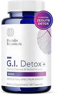 Bio-Botanical Research G.I. Detox+ Gentle Binder by Biocidin - GI Intestinal Cleanse with Silica, Apple Pectin, Humic Powder, Charcoal & Aloe - Assists in Toxin & Biofilm Removal - Vegan (60 Capsules)