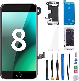 for iPhone 8 Screen Replacement with Home Button 4.7" Black LCD Display for iPhone SE 2nd 2020 3D Touch Digitizer Full Assembly Repair Kit Front Camera Speaker Fix Tools A1863 A1905 A1906