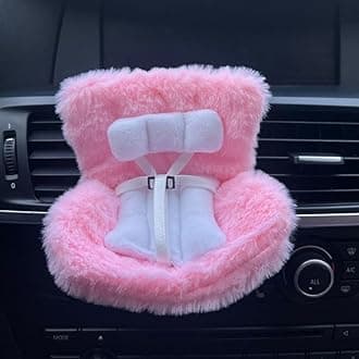 Accessories for Dolls，Safety seat，Car Seat, Doll Sofa, Car Decoration Sofa, Air Vent Clip and Desktop Stand，Suitable for 17cm Doll（no Dolls） (Dark Pink)