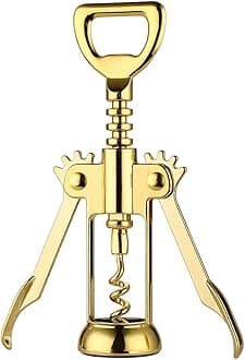 JXS Simple Wing Corkscrew Gold Wine Opener and Beer Opener, Multifunctional Wine Corkscrew Opener