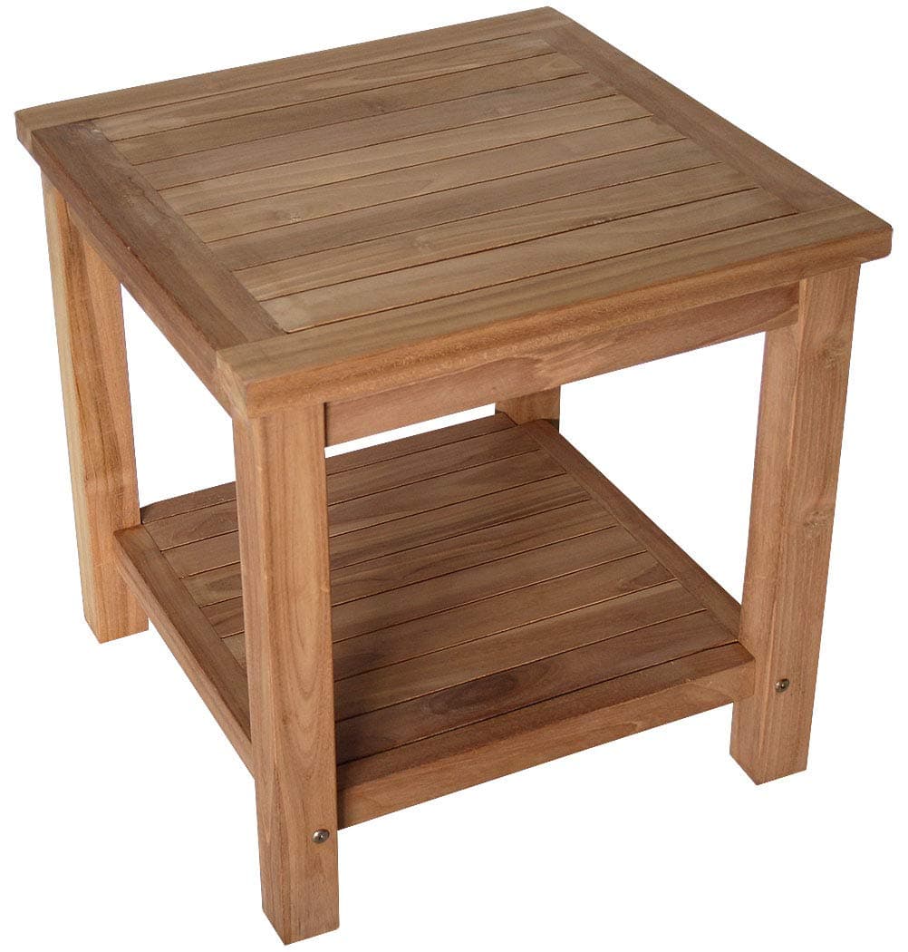 KMH®, Teak Side table with shelf (#102101)