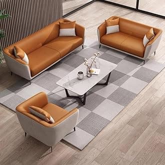 Modern Sofa Set for Living Room, Tan and Grey (3seater+1)