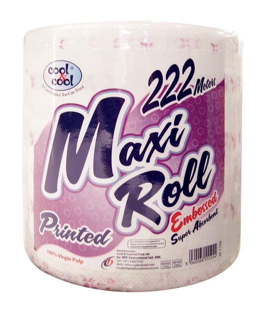 Cool & Cool Printed Maxi Tissue Roll, 222 Metres