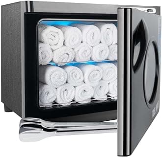 Hot Towel Warmer for Spa 23L Large Capacity Hot Towel Cabinet See-through Window Towel Steamer Facial Massage Salon Bathroom Barber Beauty Steam Towel Warmer (Black)