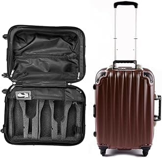 VinGardeValise® The Piccolo Wine Suitcase – 5-Bottle Travel Luggage, TSA-Approved, Durable Hard Shell, Shockproof Foam, Secure Bottle Protection for Enthusiasts & Collectors, Burgundy, 5-Bottle