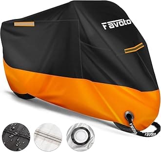 Favoto Updated Version Motorbike Cover Waterproof Motorcycle Cover XXXL UV Scratch Bird Droppings Heat-Resistant Outdoor Protection 104 x 41 x 50 inch with 2 Windproof Buckles