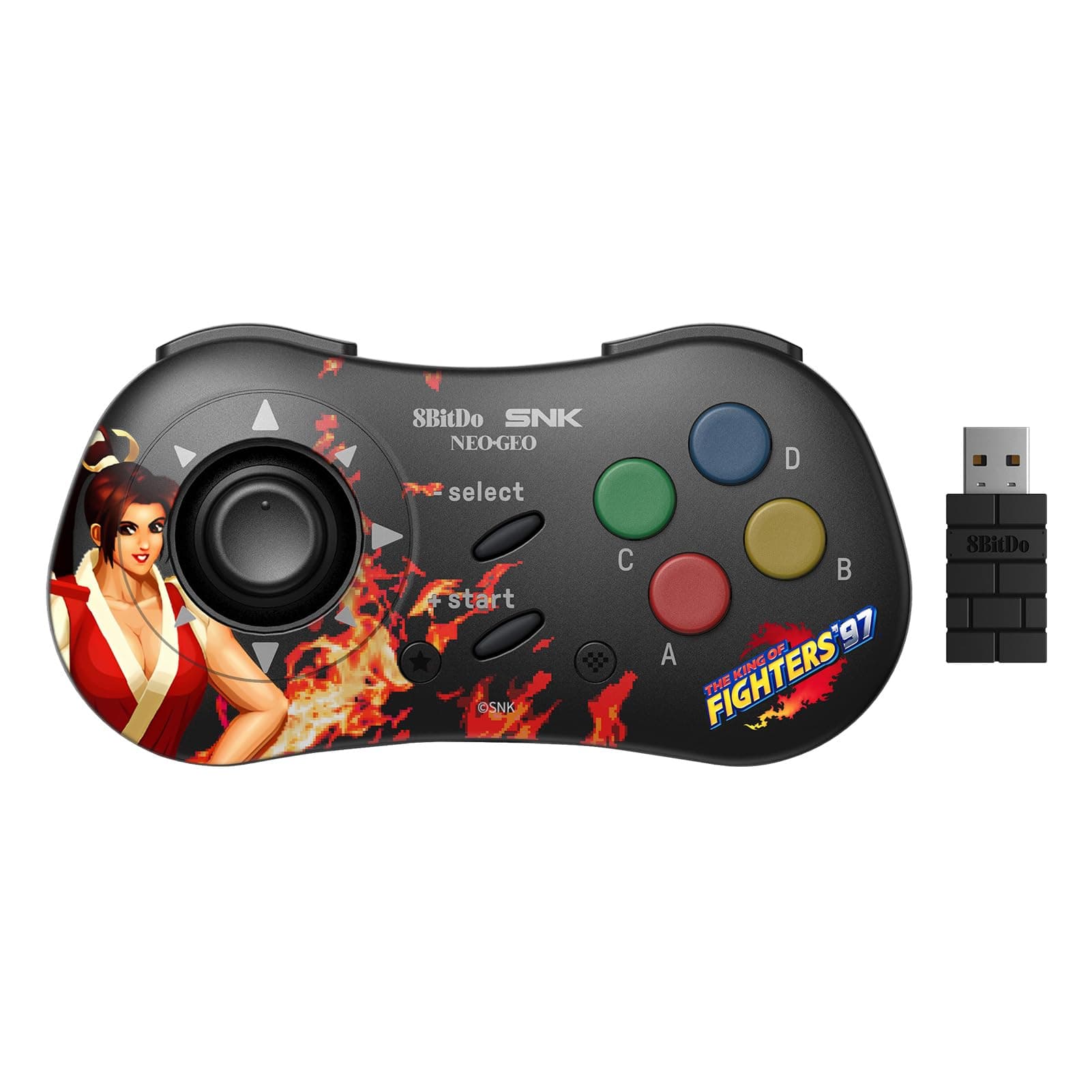 8Bitdo Mai Shiranui Style SNK Neo Geo CD Bluetooth Controller, Compatible with Windows PC, Android and Neo Geo Mini