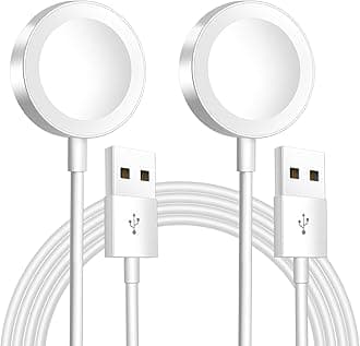 𝟐𝟎𝟐𝟔 𝐔𝐩𝐠𝐫𝐚𝐝𝐞𝐝 for Apple Watch Charger Magnetic Fast Charging Cable [Portable] Magnetic Wireless Charging Compatible with iWatch Series Ultra/10/9/8/7/6/SE/SE2/5/4-[3.3FT] White