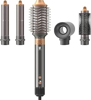 Hair Dryer Brush, webeauty 5 in 1 One Step Professional Hot Air Brush Set for Fast Drying, Curling Drying, Straightening Combing, Hair Styler [Ceramic Coating] [Negative Ion] 110000 RPM