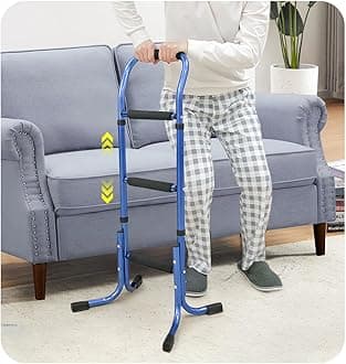 KAAMOS Chair Lift Assist for Seniors - Adjustable Height Cane Chair Support - Stand Assist Bed Rails - Elderly Assistance Products for Sofa, Couch (Blue)