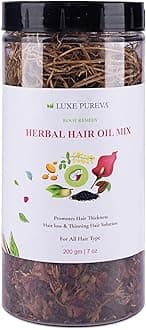 LuxePureva Herbal Hair Oil Mix | Herbs For Hair Growth | 19 Vital Herbs For Long, Thick, And Lustrous Hair | Hair Care Product For Women And Men | DIY Oil Infusion | DOES NOT INCLUDE OIL