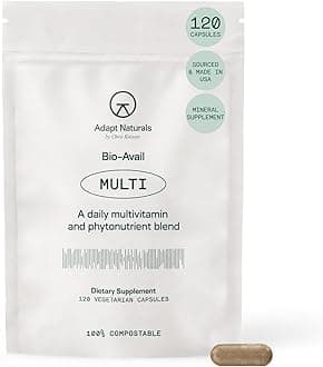 - Adapt Naturals Multivitamin for Women & Men, Bioavailable Easy-to-Absorb Multivitamin Daily Supplement with Biotin, Niacin, Vitamin A, B, C, D, E, K1, Zinc, Magnesium - Immune Support - 30 Day Supply