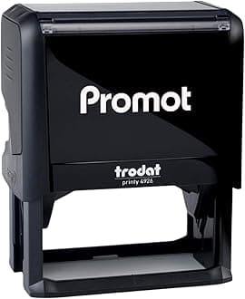 Promot Self Inking Stamp - XXLarge Custom Stamp for Name, Address, Office, or Business Use - Up to 8-Line Personalized Rubber Stamp - Customizable Font & Ink Color - Personalized Name Stamp