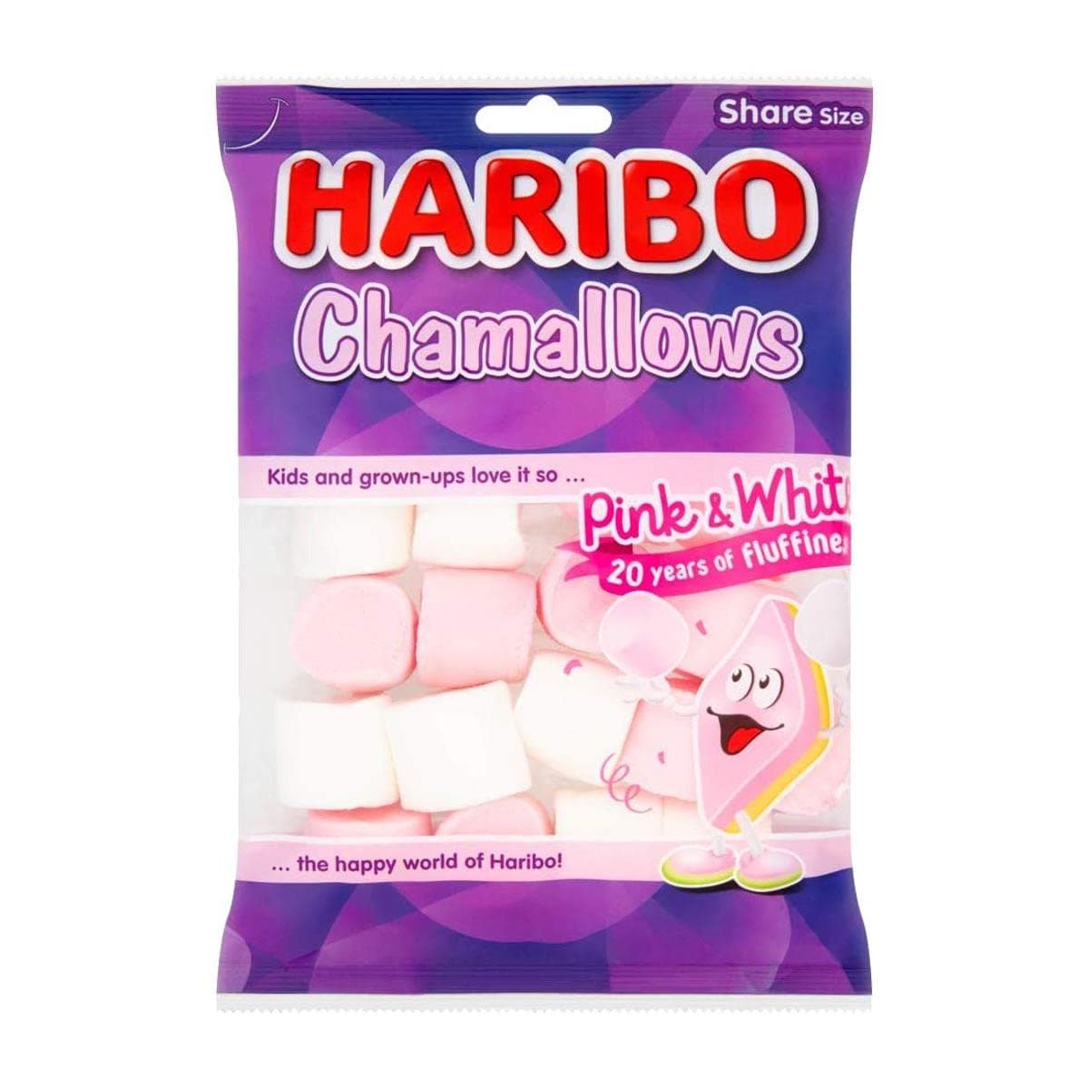 HARIBO Chamallows Share Size Marshmallow, Pink, 140 g