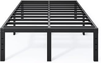 QEROMY Full Size Bed Frame - 18 in Sturdy Platform Bed Frame Full, Heavy Duty Metal Bed Frame No Box Spring Needed, Quick & Easy Assembly, No Noise, Black