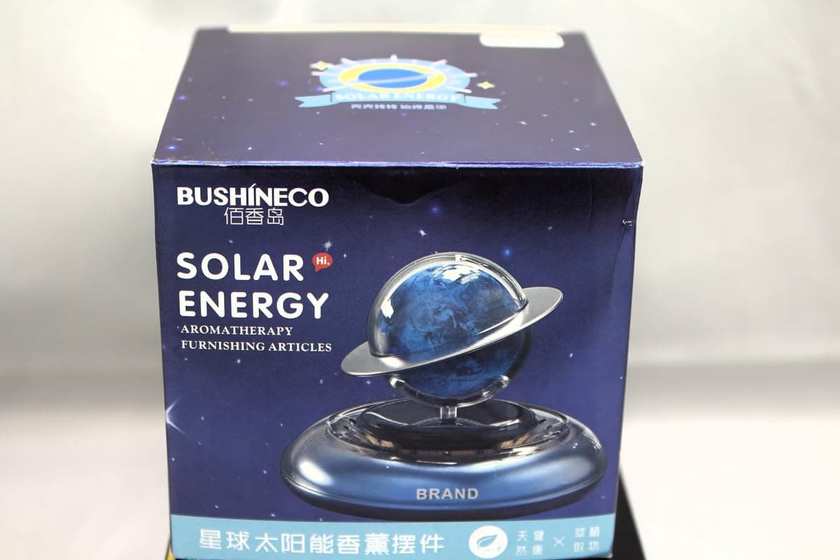 Zillion Global Solar Powered Car Perfume Diffuser/Dispenser | Globe Design, Auto Rotation| For Car Dashboard with Perfume liquid & Fragrance (Blue)