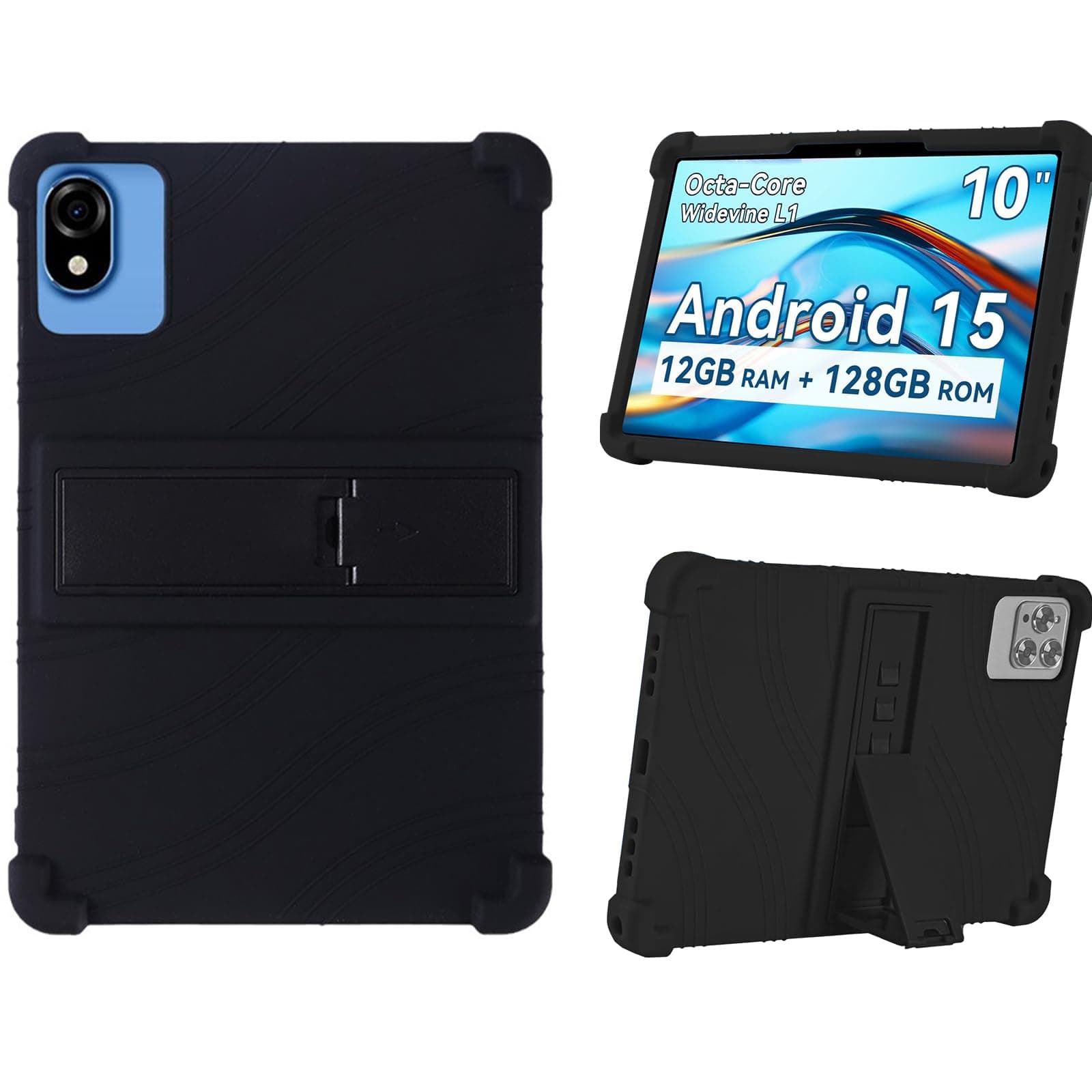 - Silicone Case for 10.1 inch Android Tablet case,Soft Friendly Cover for Android 15 Tablet 10 inch 2025,Case for ROWT A10 Tablet 10.1,for SVITOO/BYYBUO/KADYBE 10.1 inch