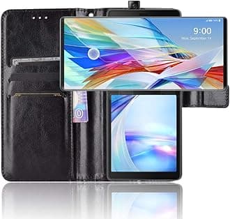 for LG Wing 5G Case,LG Wing Case, Leather Wallet Case for Women Men,Folio Stand Card Slot Magnetic Protective Cover Compatible with LG Wing 5G 2020 -Black