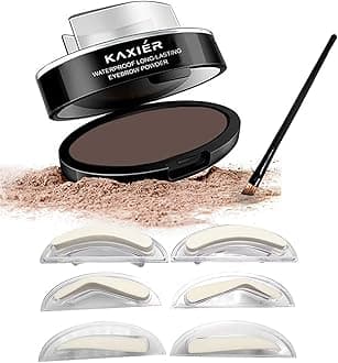 Eyebrow Powder,Waterproof Eyebrow Stamp Powder Seal Perfect Nature Eye Brow Powder Tinting Coloring Kit Delicate Shape (201# Dark Brown)