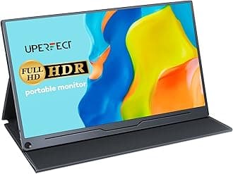 UPERFECTPortable Monitor 13.3'' Computer Display [100% sRGB High Color Gamut] 2560×1600 USB C Monitor FHD Eye Care Gaming Screen IPS Mini HDMI Type C Dual Speaker VESA, Included Smart Cover Stand