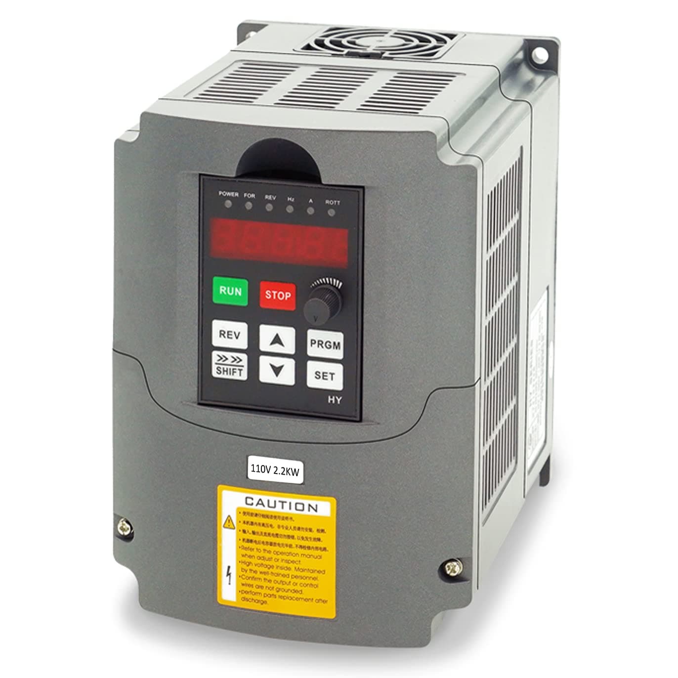 VFD Converter,Variable Frequency Drive,110v Single Phase Input to 110v Three Phase Output (for power ≤3HP three-Phase Motor/Spindle) 0-400hz Speed Rotation (HY Series-110v 2.2kW 3HP Model)
