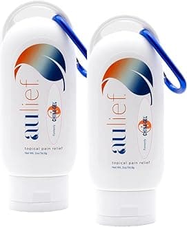 China-Gel Aulief Pain Relief Cream Arthritis & Muscle Rub for Sore Muscles & Joint Pain, Neck, Knee & Back Aches, Premium Dye-Free White Topical Gel, 2 oz Travel Tottle (2-Pack)