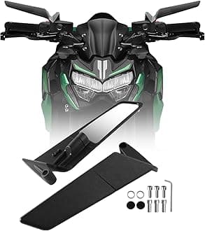 Motorcycle Mirrors Universal 360 Rotatable Stealth Wind Wing Side View Mirrors for Kawasaki Z400 Z650 Z900 Z1000 Duke 125 200 250 390 690 790 1290 Yamaha MT, HONDA, SUZUKI(8mm 10mm)
