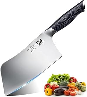 SHAN ZU Cleaver Knife 7 Inch, Sharp Japanese Chef Knife of High Carbon Steel, Professional Chinese Butcher Chopper for Meat ＆ Vegetable Cutting Slicing, Kitchen Knives with K133 Wooden Handle