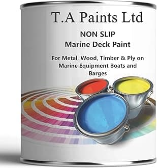 T A Paints Ltd Non Slip Marine Boat Deck Paint Durable Anti Slip Coating Ideal For Boats Barges Ideal for Wood Metal Concrete Plywood & Timber (2.5L BS 00 A 05 Goosewing Grey)