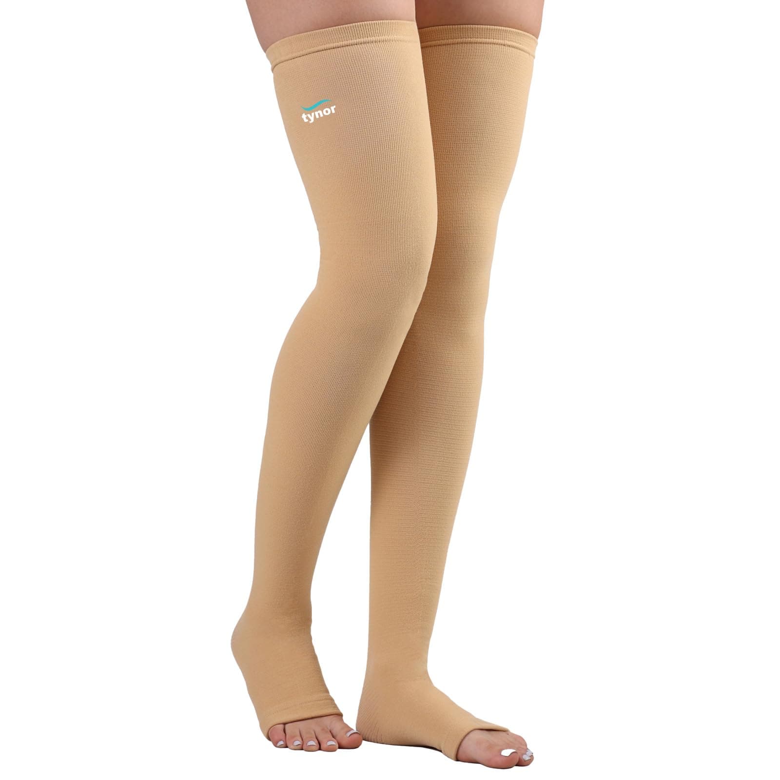 Tynor Compression Stocking Mid Thigh Classic, Beige, XL, 1 Pair