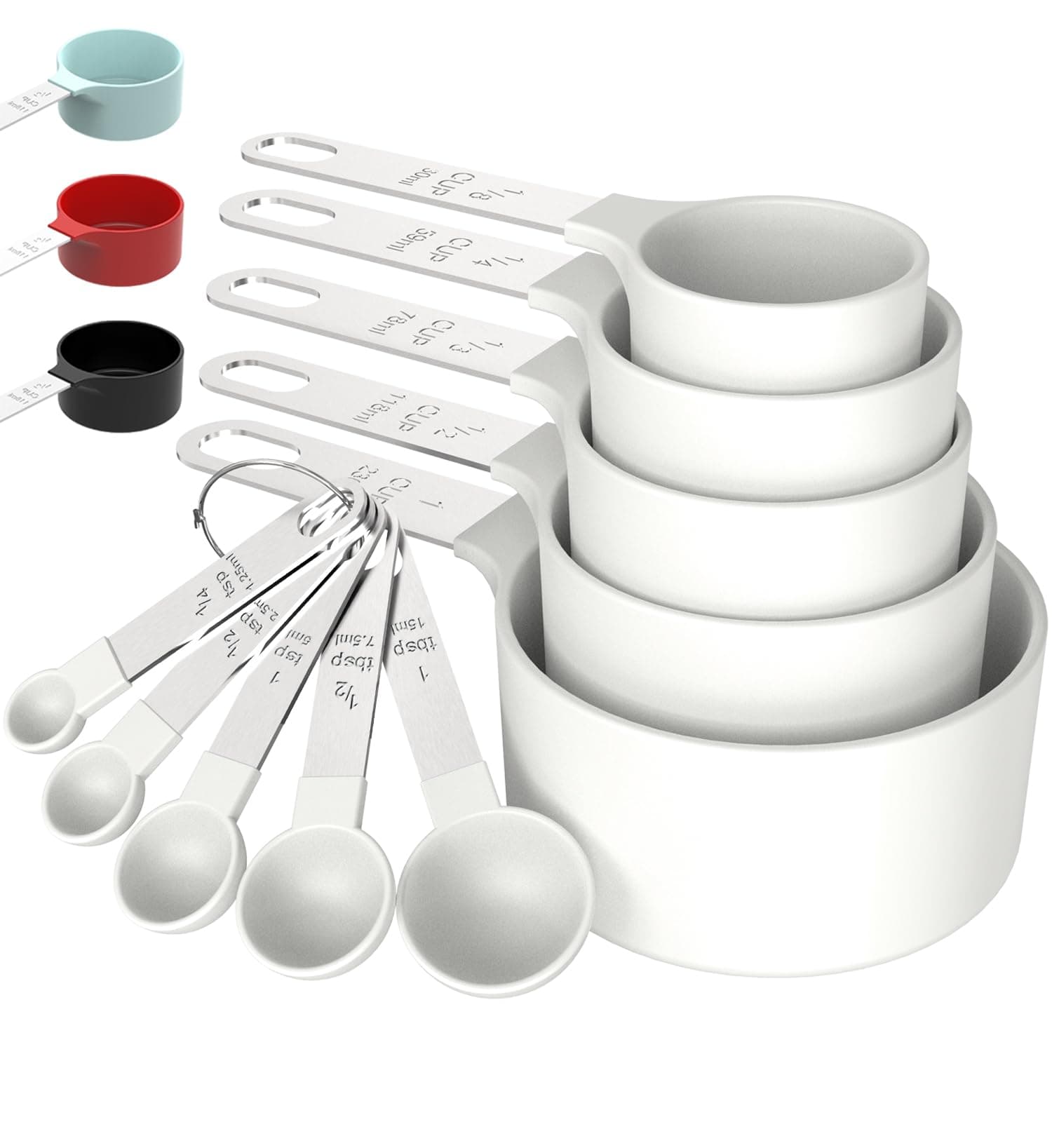 TILUCK Measuring Cups & Spoons Set, Stackable Cups and Spoons, Nesting Measure Cups with Stainless Steel Handle, Kitchen Gadgets for Cooking & Baking