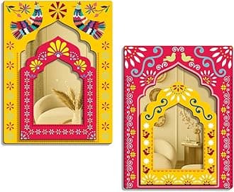 Sehaz Artworks Home Decoration Items for Living Room | Wall Decor Items for Living Room | Mirror Jharokha wall decor for living room | Wall Hanging Decoration Items