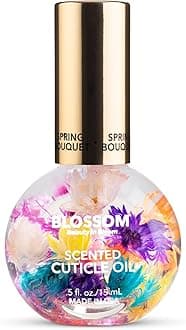 Blossom Cuticle Oil for Nails, Hydrating, Moisturizing, Scented Nail Oil Cuticle Care, Infused with Real Flowers, Made in USA, 0.5oz, Spring Bouquet