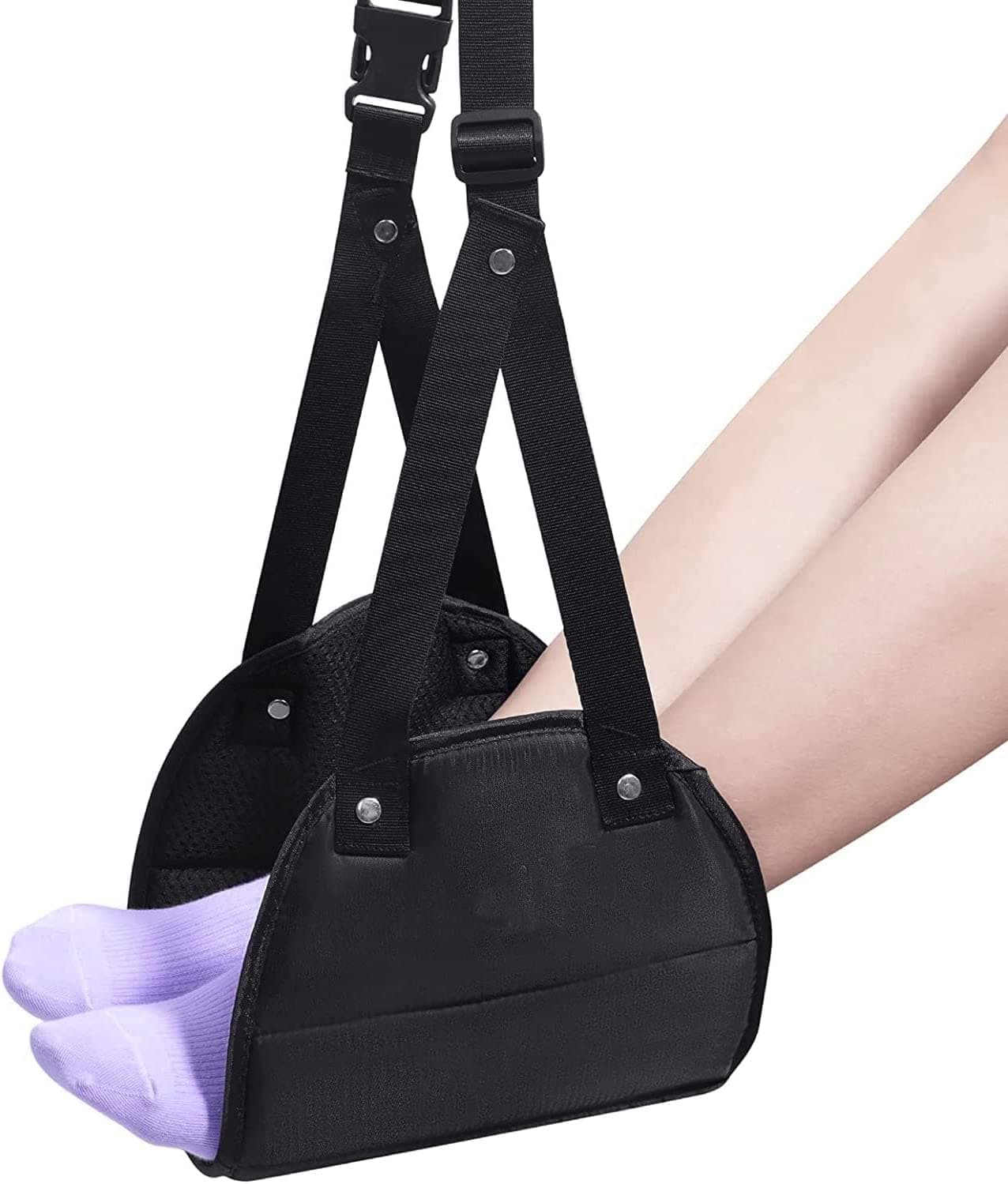 2-in-1 Airplane Foot Hammock (Black)