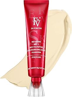 FV Waterproof Liquid Foundation with Matte Finish, Lightweight, Oil-Free, Natural Look Makeup for Combination & Oily Skin, Light to Medium Coverage, Porcelain, 1 fl. oz.