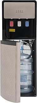 Modern Minimalistic Bottom Loading Water Cooler Dispenser, 5 Gallon Bottle Water Cooler with 3 Temperature Settings, Cold/Hot/Room Temp, Removable Drip Tray for Home Office Use
