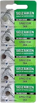 Seizaiken Wrist Watch Batteries SR621SW 364 1.55V Silver Oxide - Pack of 5