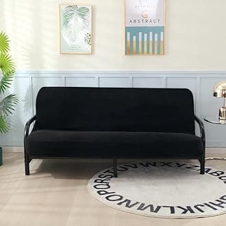 OctoRose Full Size 54x75x8inch 3 Side Zipper Classic Soft Micro Suede Futon Cover Slipcover Sofa Day Bed Mattress Cover Couch Protector (Cover ONLY) (Black)