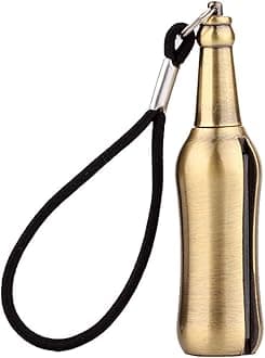 Permanent Match Keychain, Waterproof Matchstick Fire Starters Portable Camping Lighter with Flint Metal Matchstick for Outdoor Emergency Survival Camping (Gold)