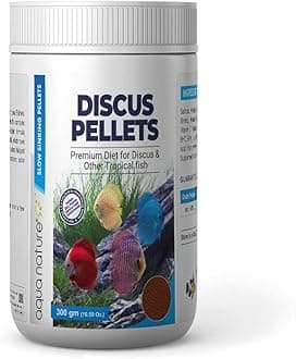 AquaNature® Discus Pellets Tetra bits Complete Fish Food Premium Diet for Discus & Other Tropical Fish 300g