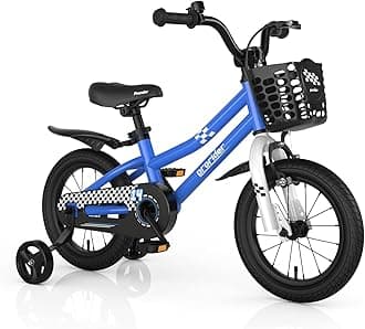 Kids Bike, 12 14 16 18 Inch Boys Girls Bike for 3-8 Years w/Training Wheels, 20 Inch Children Bicycle for 8+ Teens w/Kickstand, Handbrake, Coaster Brake & Removable Basket, Sporty Bicycle